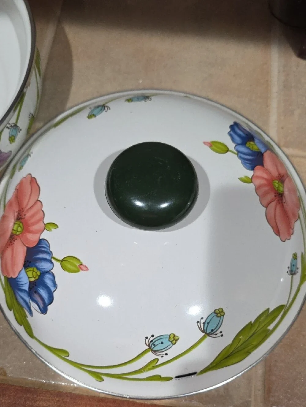 Villeroy And Boch Amapola Enamel Floral Skillet with Lid